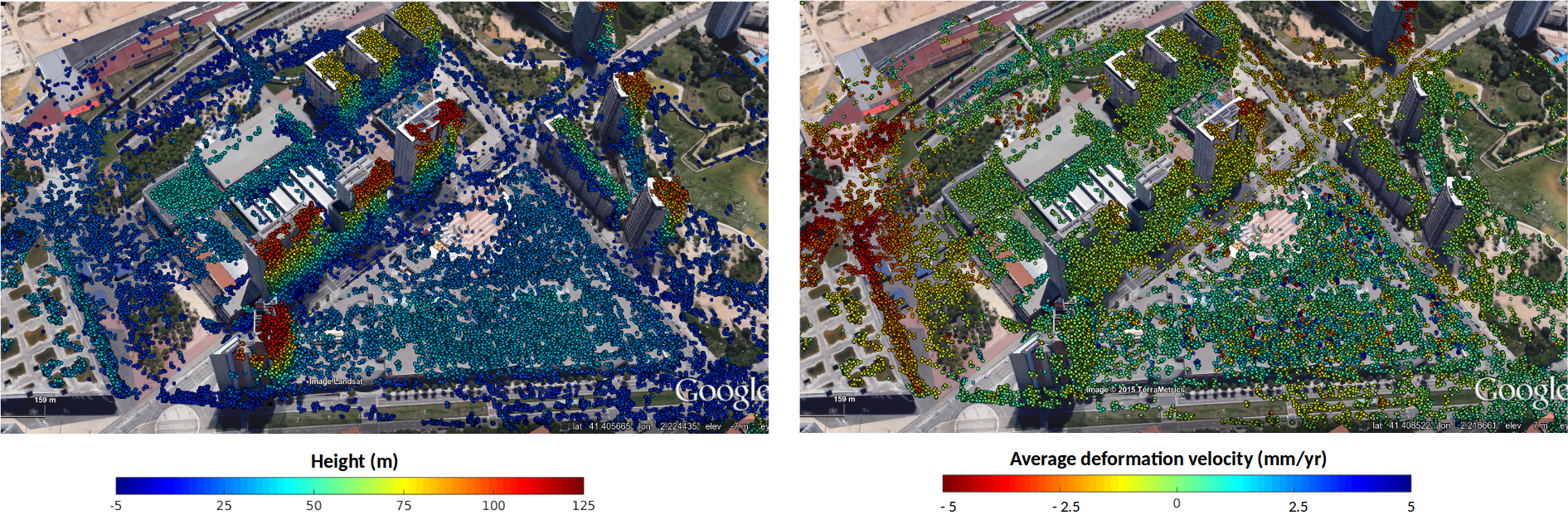 Enlarged view: Point cloud obtained with SAR tomography